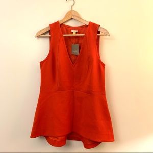 NWT Anthropologie Leifsdottir red peplum top
